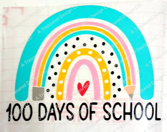 100 Days Of School Rainbow  - Heat Transfers