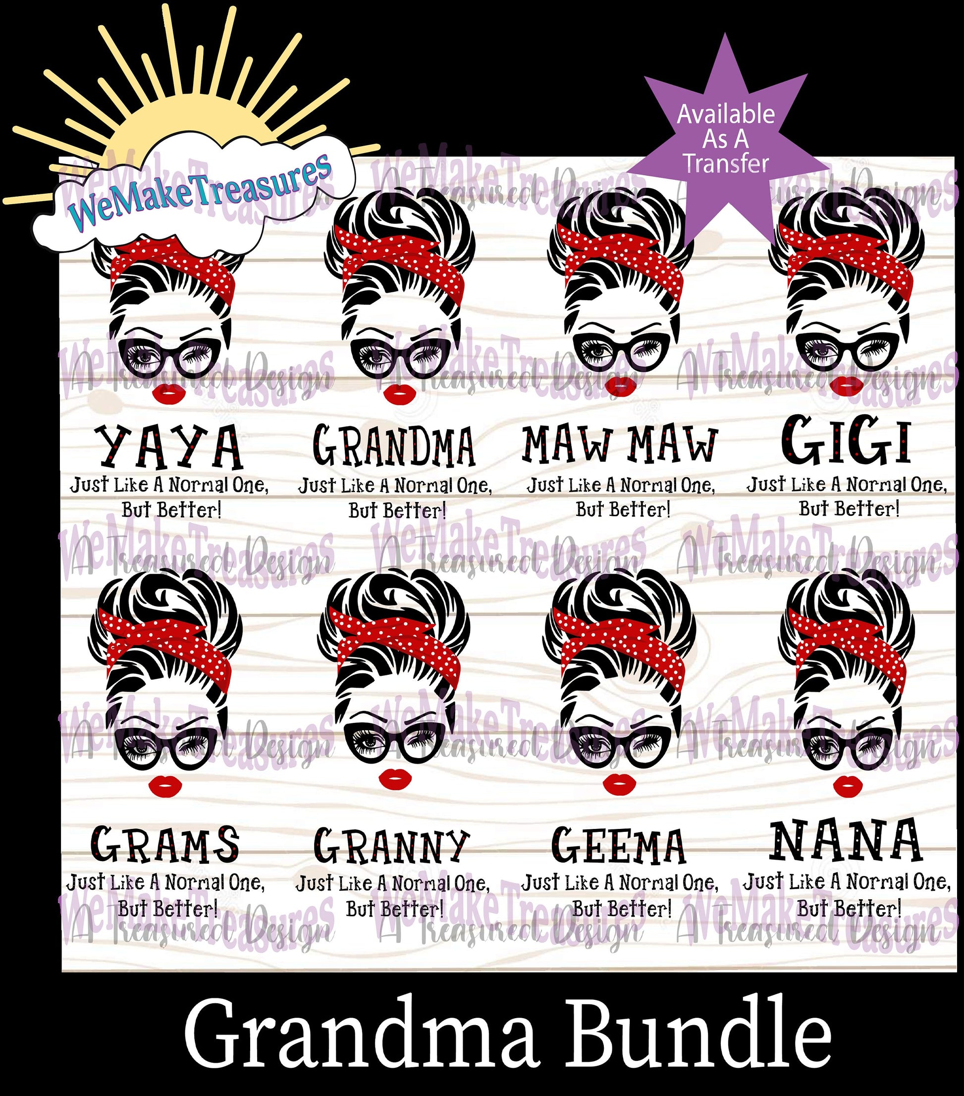 Grandma Bundle - SVG/PNG/Mockup Digital Download A Treasured Design LLC