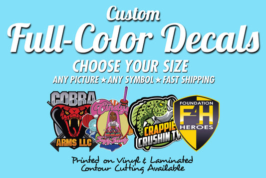 Custom Printed Large FULL COLOR Vinyl Decals  (Die-cut Available) | Indoor/Outdoor Sign | Large Decals