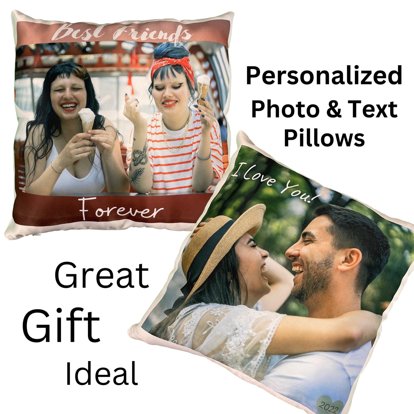 Custom Pillow with Photo, Personalized Pillow Case, Photo Pillowcase, Housewarming Gift, Throw Pillowcase, Anniversary Gift, Canvas, White